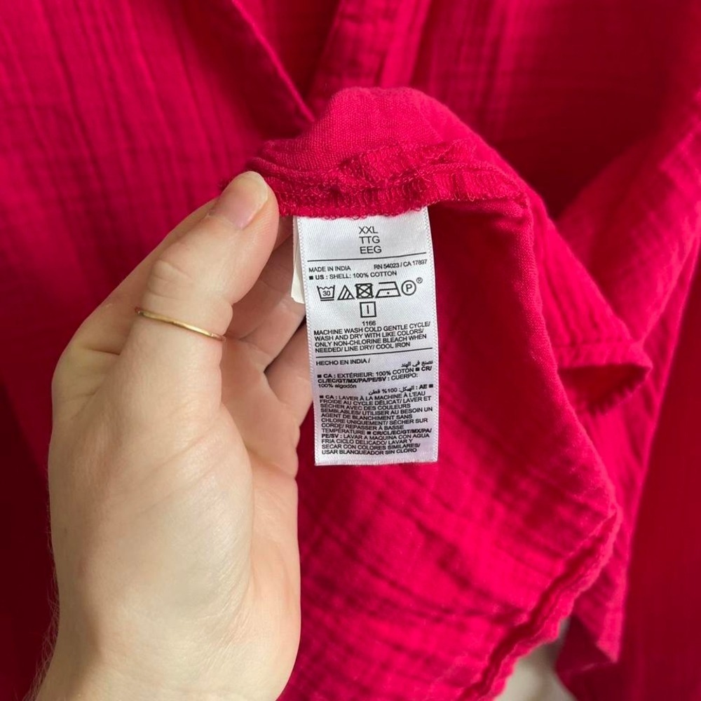 Red Old Navy 100% cotton button down shirt Size 2XL - Picture 3 of 7